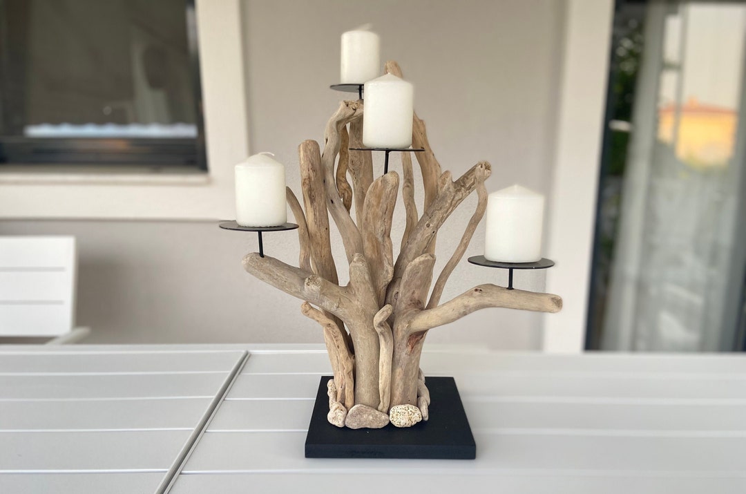 Wooden Candle Holder Centerpiece Large Candle Centerpiece Etsy