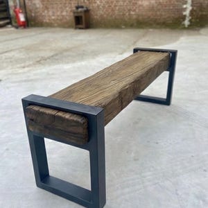 Reclaimed Oak Entry Bench – Rustic Farmhouse Hallway Furniture image 16