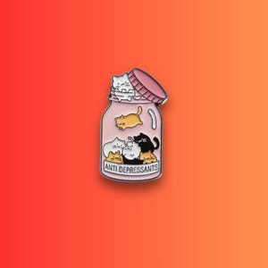 Cartoon Cats In Jar Metal Enamel Pin – Cute Brooch Jewelry, Hat/Backpack Pins, Unique Accessories, Gift for Cat Lovers, Gift Idea