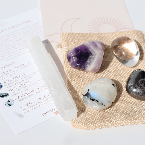 Sleep Crystal Set, Calming Healing Crystal Kit, Sleep Gift, Sweet Dreams, Peaceful Sleep, Crystals for Insomnia, Ethically Sourced Crystals