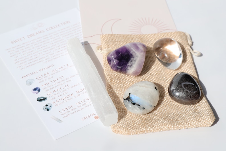 Sleep Crystal Set Calming Healing Crystal Kit Sleep Gift Etsy UK