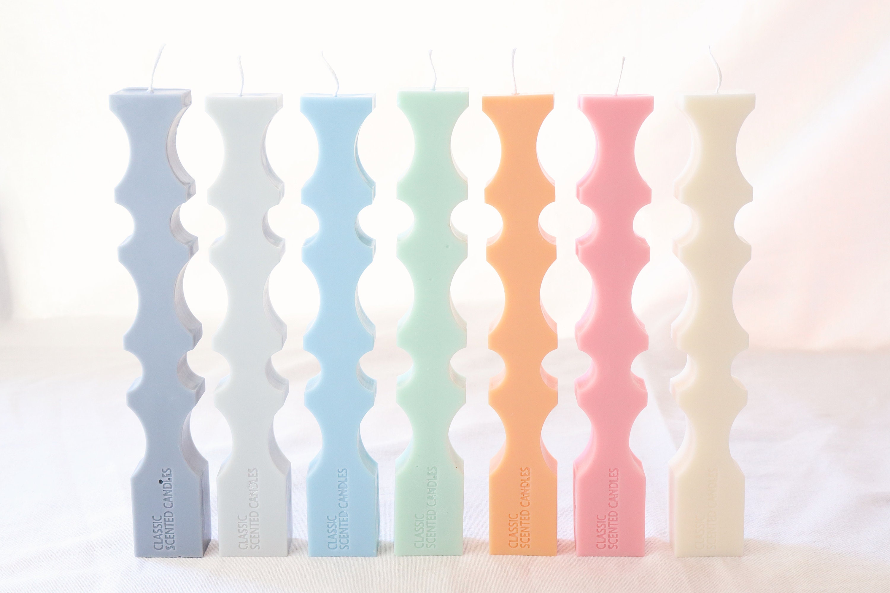 Zig Zag Candle Wave Candle Geometric Candle Pillar Candle Etsy