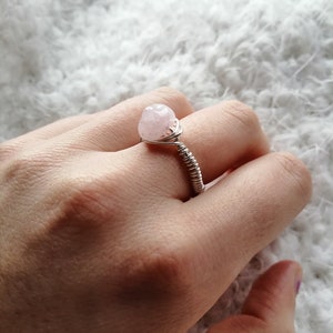 Hand-wrapped wire ring, Silver/Gold, wrapped band