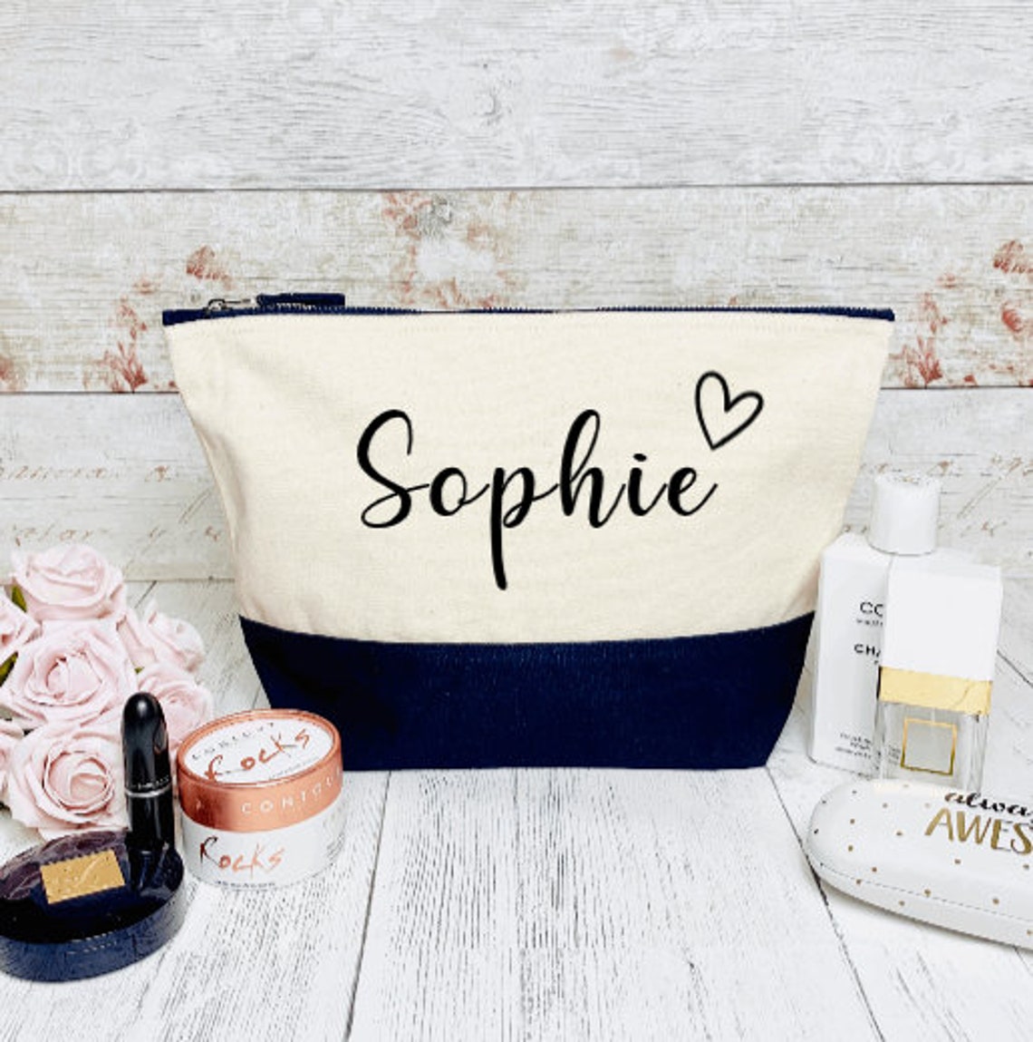 Personalised Cosmetic Bag Dipped Base Cosmetic bag Best Mum Etsy