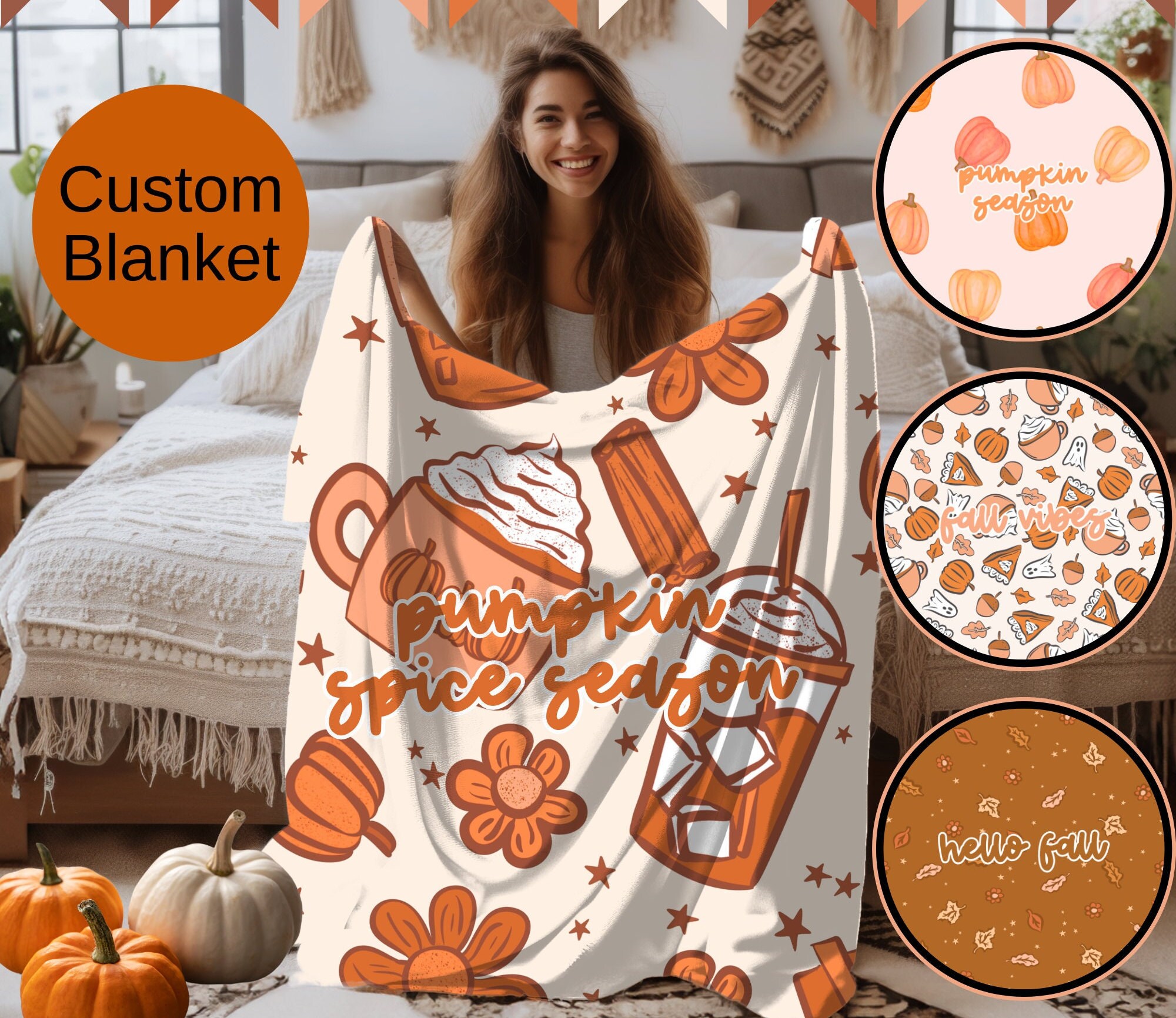 Pumpkin spice blanket hotsell
