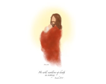 Jesus Holding Angel Baby Bereavement Print