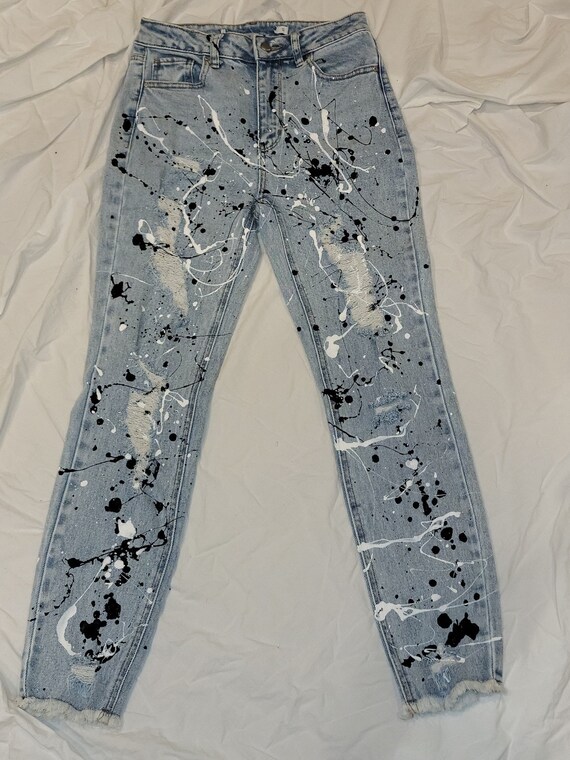 Colored distressed jeans sales