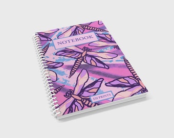 Dragonflies - A5 Notebook - Lined paper - White Wire Binding