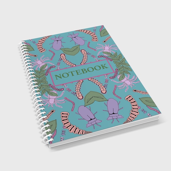 Insects - A5 Notebook - Lined paper - White Wire Binding