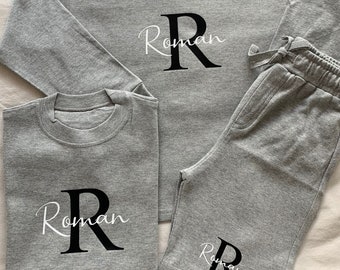3-teiliges Set mit personalisierten Shorts, T-Shirt, Kapuzenpullover / Shorts mit Initiale und Name / Kinder-Sommer-Zweiteiler / personalisierte Sommerkleidung