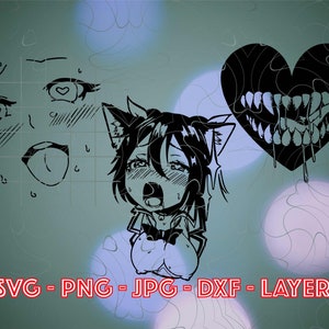 Bundle Ahegao svg, Ahegao, Ahegao Layers, Ahegao face, bundle ahegao,ahegao baby, ahegao silhouette, waifu, waifu svg, girl waifu