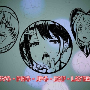 Bundle Ahegao svg, Ahegao, Ahegao Layers, Ahegao face, bundle ahegao,ahegao baby, ahegao silhouette, waifu, waifu svg, neko, neko svg