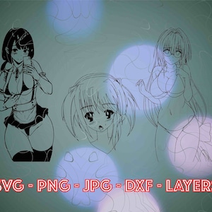 Bundle Ahegao svg, Ahegao, Ahegao Layers svg, Ahegao face, bundle ahegao, ahegao silhouette, waifu, Neko Ahegao, waifu svg
