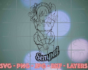 Ahegao Waifu SVG Bundle: Anime Girl Graphics (Digital Download)