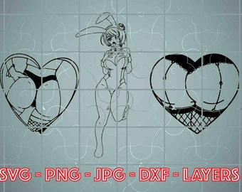 Ahegao Waifu SVG Bundle: Neko Silhouette (Digital Download)