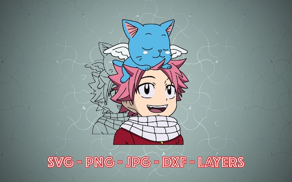 Anime Character SVG: Fairy Tail Natsu & Happy (Digital Download)