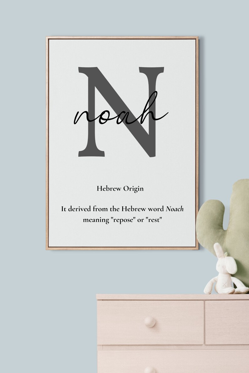Noah Name Meaning Print Template Name Sign Printable Nursery Boy Baby ...