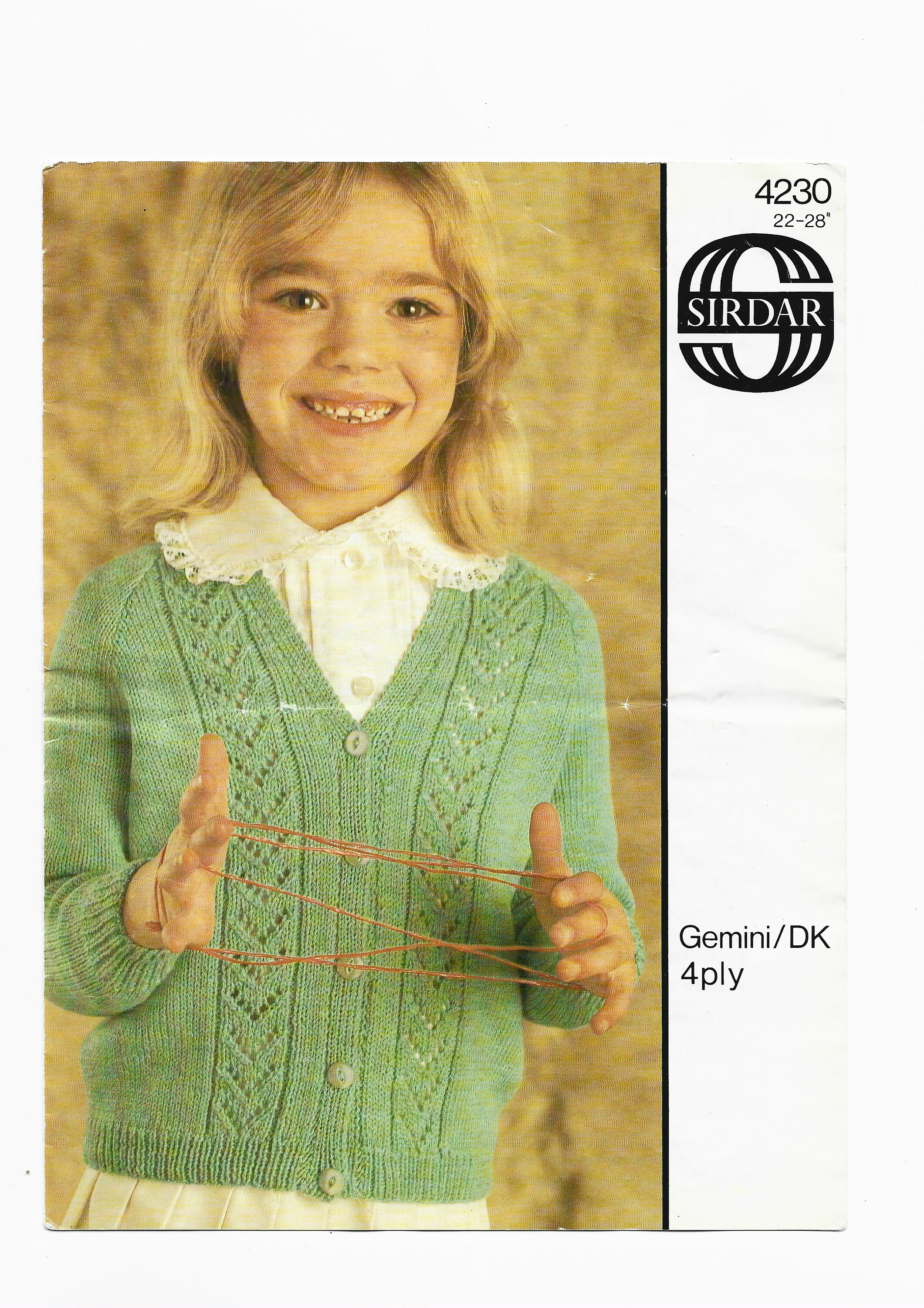 Knitting Pattern DK Yarn or 4ply Yarn Girls Cardigan Copy Etsy UK