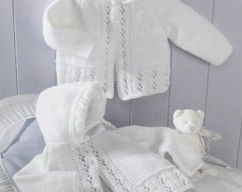 PDF Knitting Pattern Double Knitting Yarn Baby Cardigan Knitting Pattern Copy
