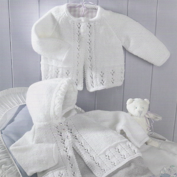 Modèle de tricot PDF avec fil à tricoter double cardigan pour bébé, copie du modèle de tricot