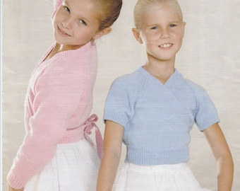 PDF Knitting Pattern Ballet Cardigan Double Knitting Girls Cardigan Copy