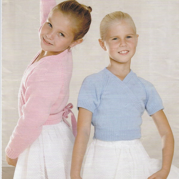 PDF Knitting Pattern Ballet Cardigan Double Knitting Girls Cardigan Copy