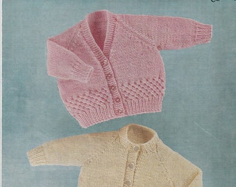 Knitting Pattern Double Knitting Yarn Girls Cardigan Old Knitting Pattern PDF