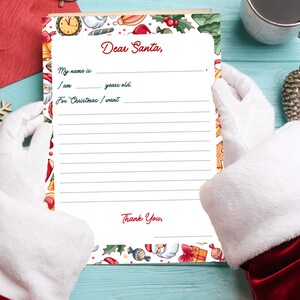 Carta ao Papai Noel para Crianças [PDF] - Carta do Papai Noel para impressão - Papelaria de Natal para Crianças - Vintage Tradicional - Cottage Core - Digital