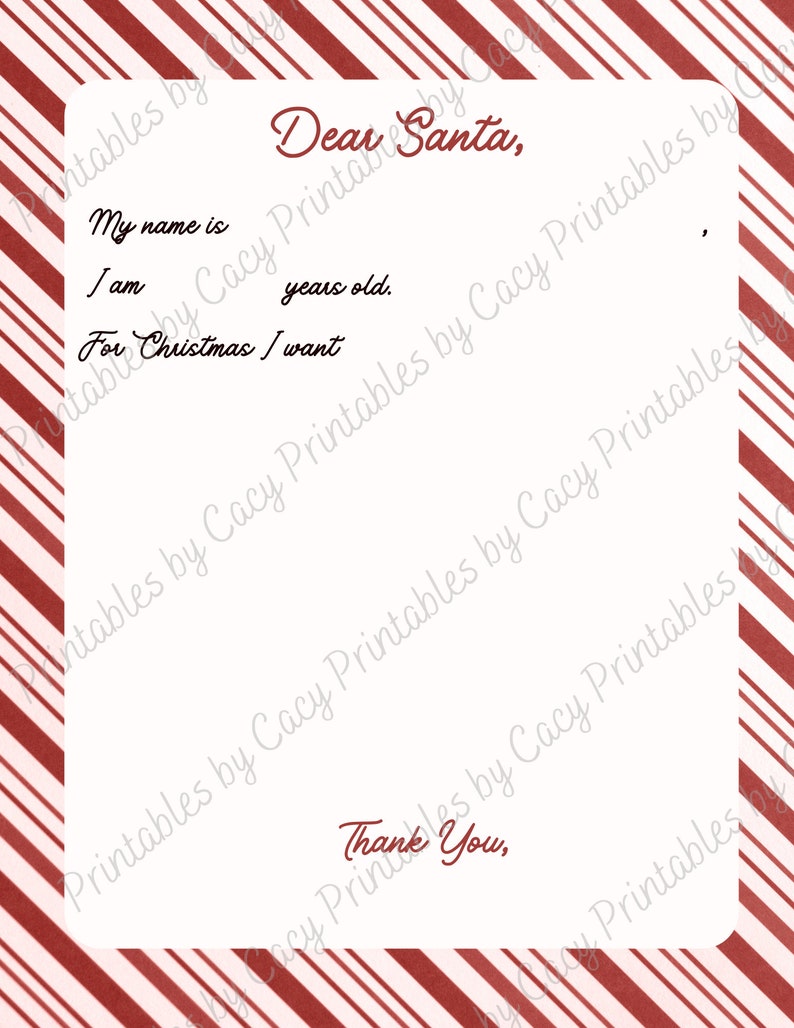 Letter to Santa for Kids [PDF] - Printable Santa Letter - Christmas ...