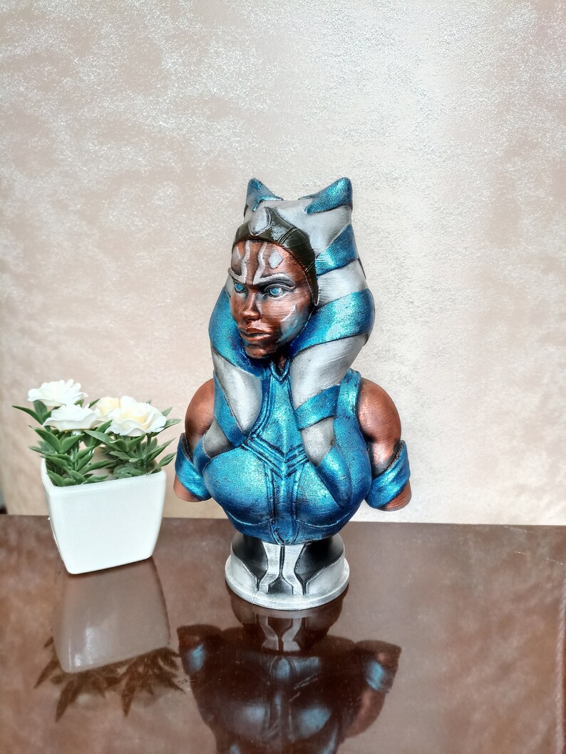 Star Wars Ahsoka Tano Bust 3d Printed Statue Etsy Canada
