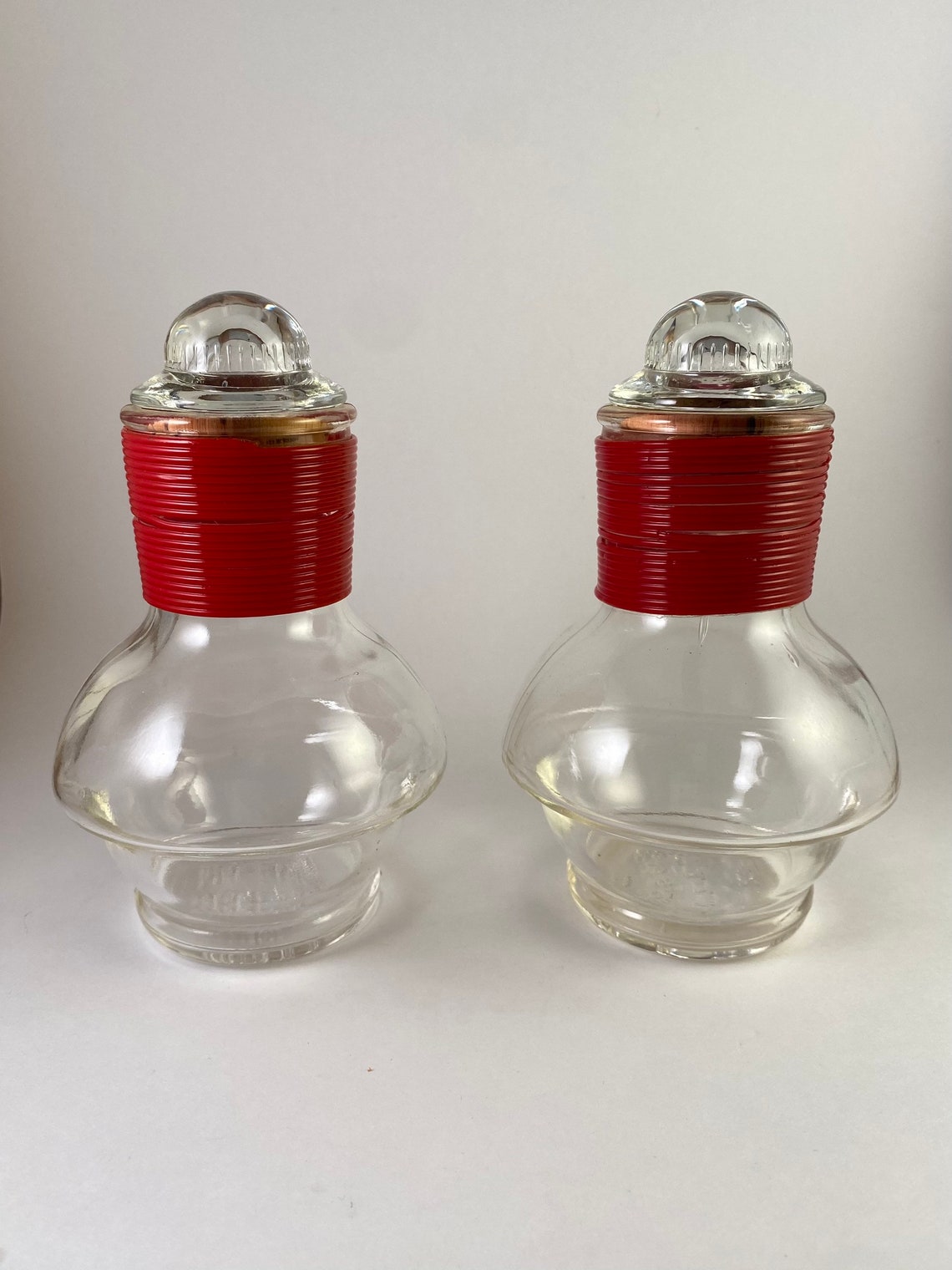 Glasbake McKee Hottle Bottles with Red Collars Etsy