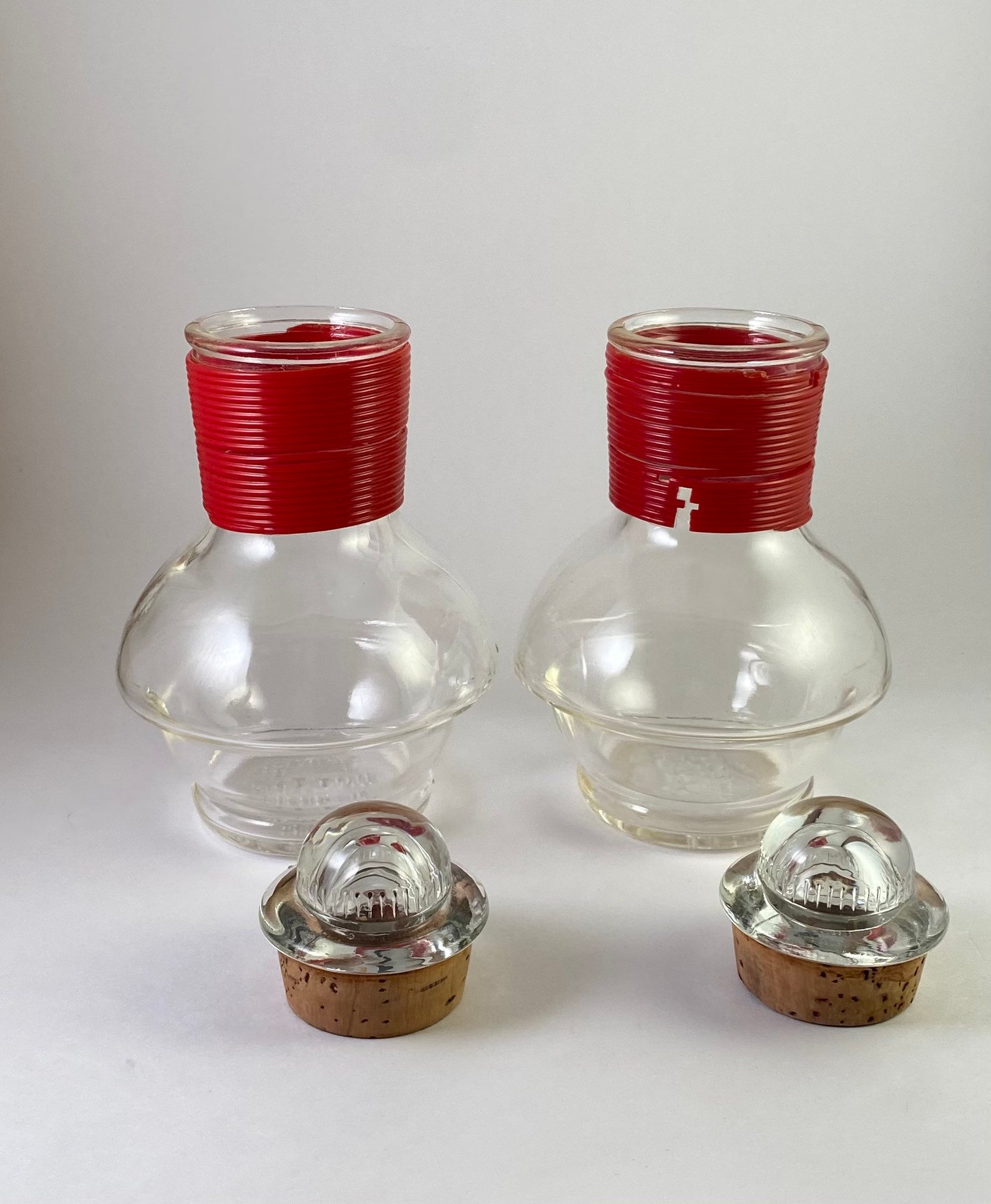 Glasbake McKee Hottle Bottles with Red Collars Etsy