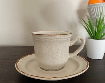 Hearthside Stoneware Baroque Cup and Saucer
