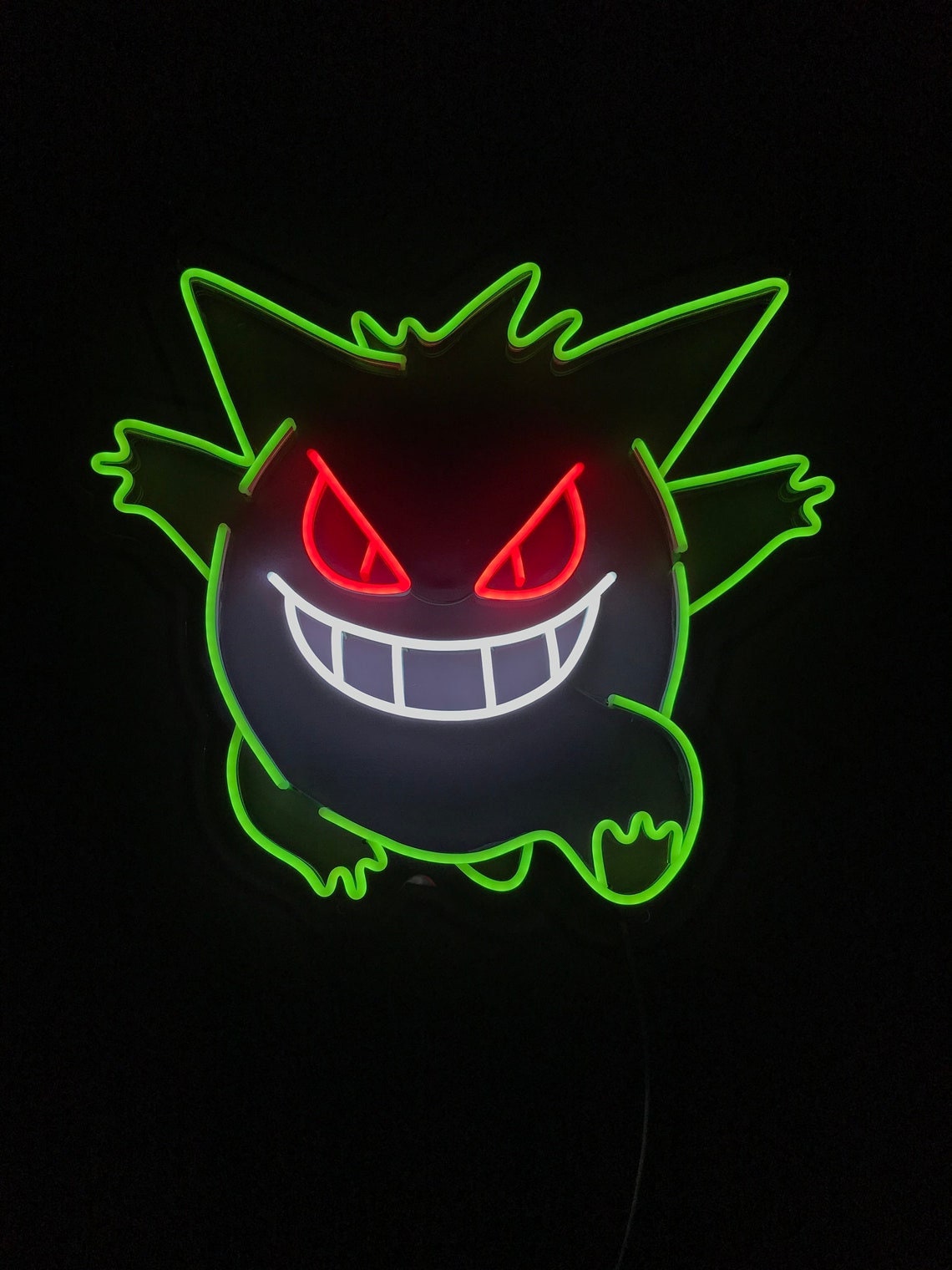 Gengar Led Neon Sign Ghost Gengar Wall Decor Cartoon Neon Etsy