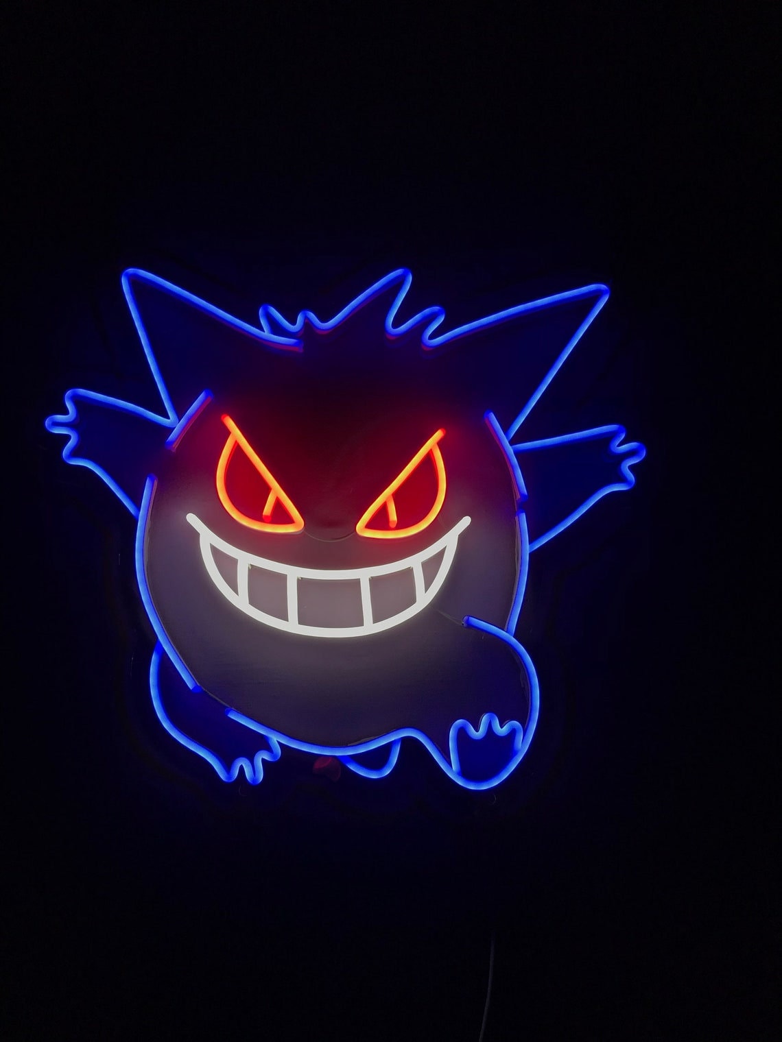 Gengar Led Neon Sign Ghost Gengar Wall Decor Cartoon Neon | Etsy