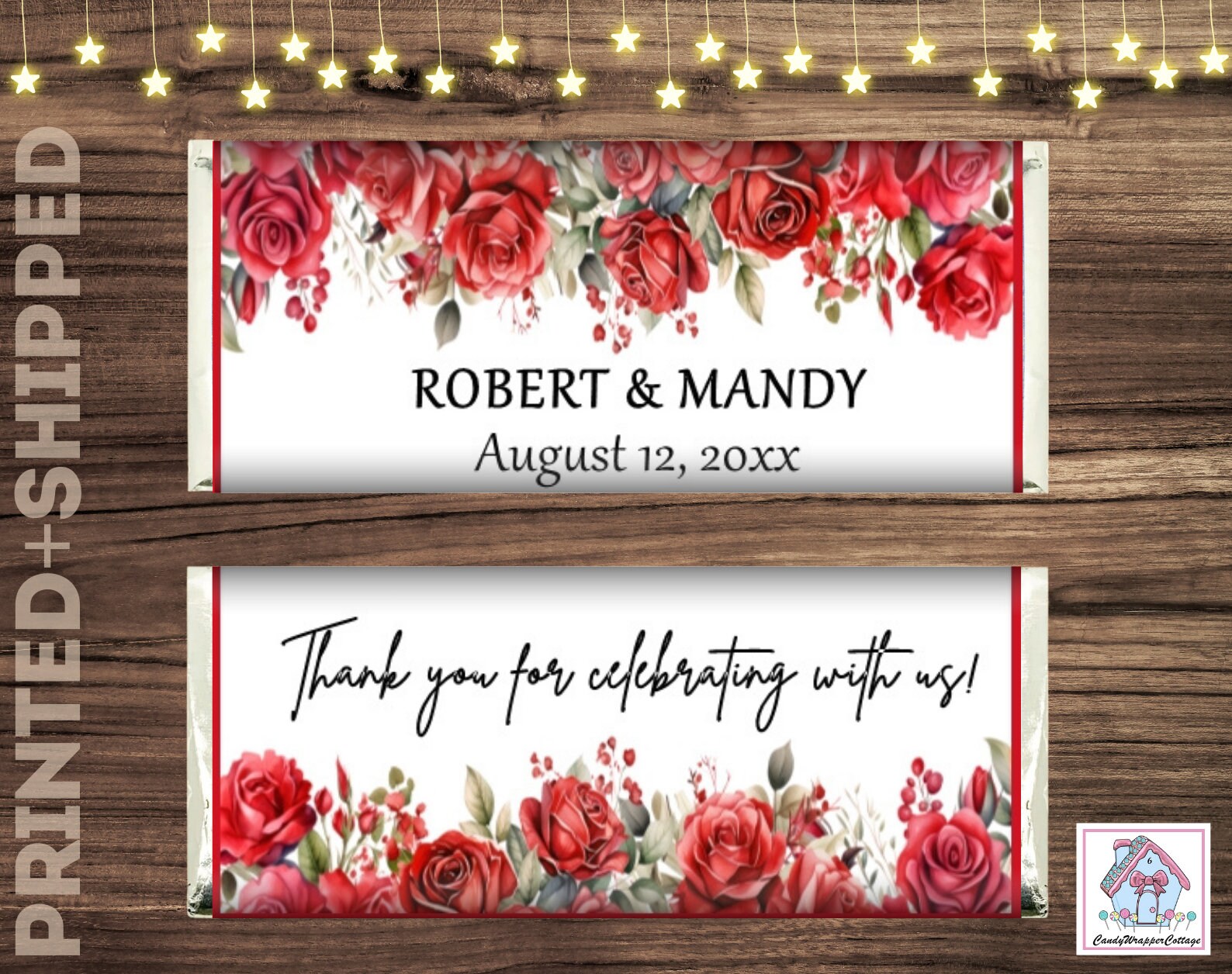 Perfect Wrapper For Red Roses RED Roses Wedding Favors Chocolate Candy Bar Wrappers Personalized ...