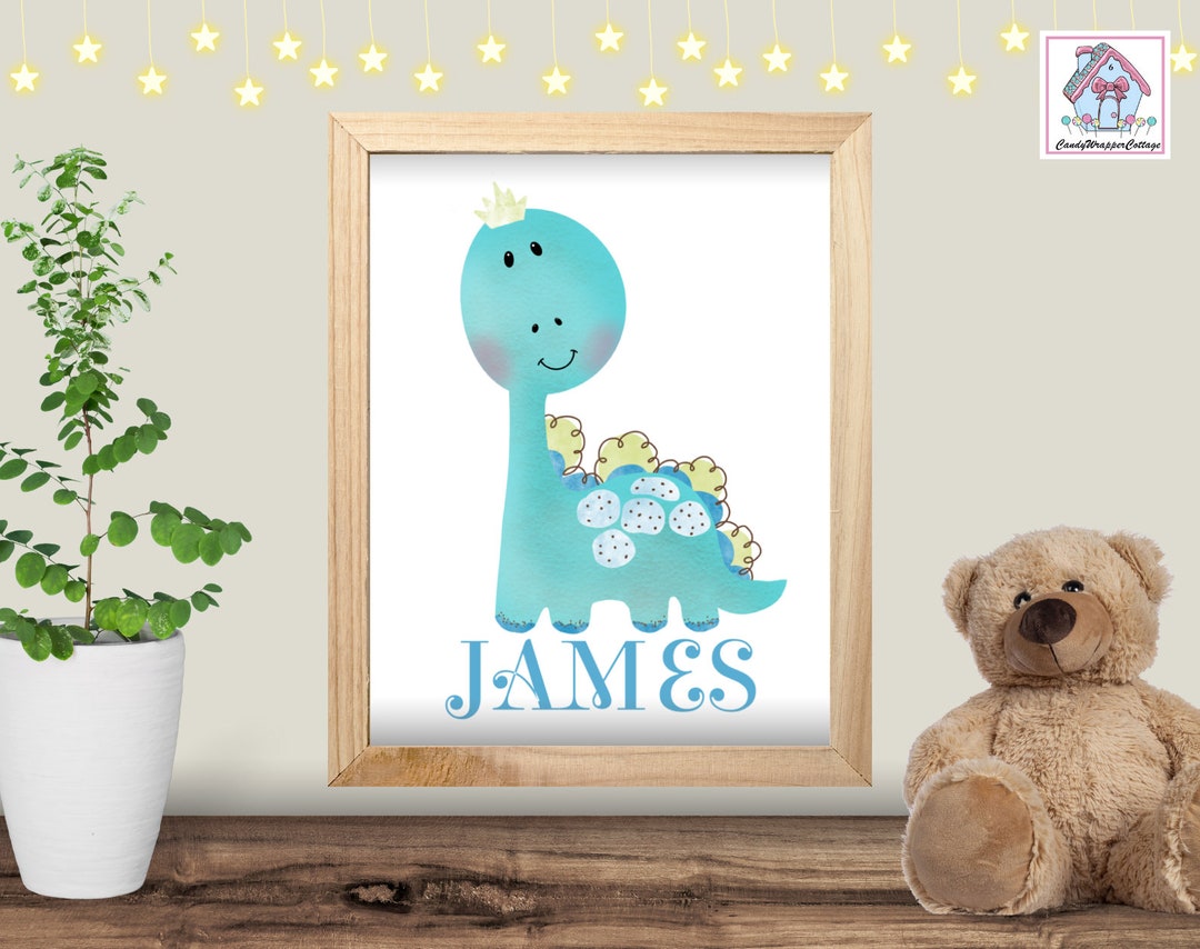 Personalized Dinosaur Nursery Print, Custom Name Wall Art - Etsy
