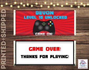 Video Game Lover Birthday Chocolate Candy Bar Wrappers includes Foils Personalized PRINTED