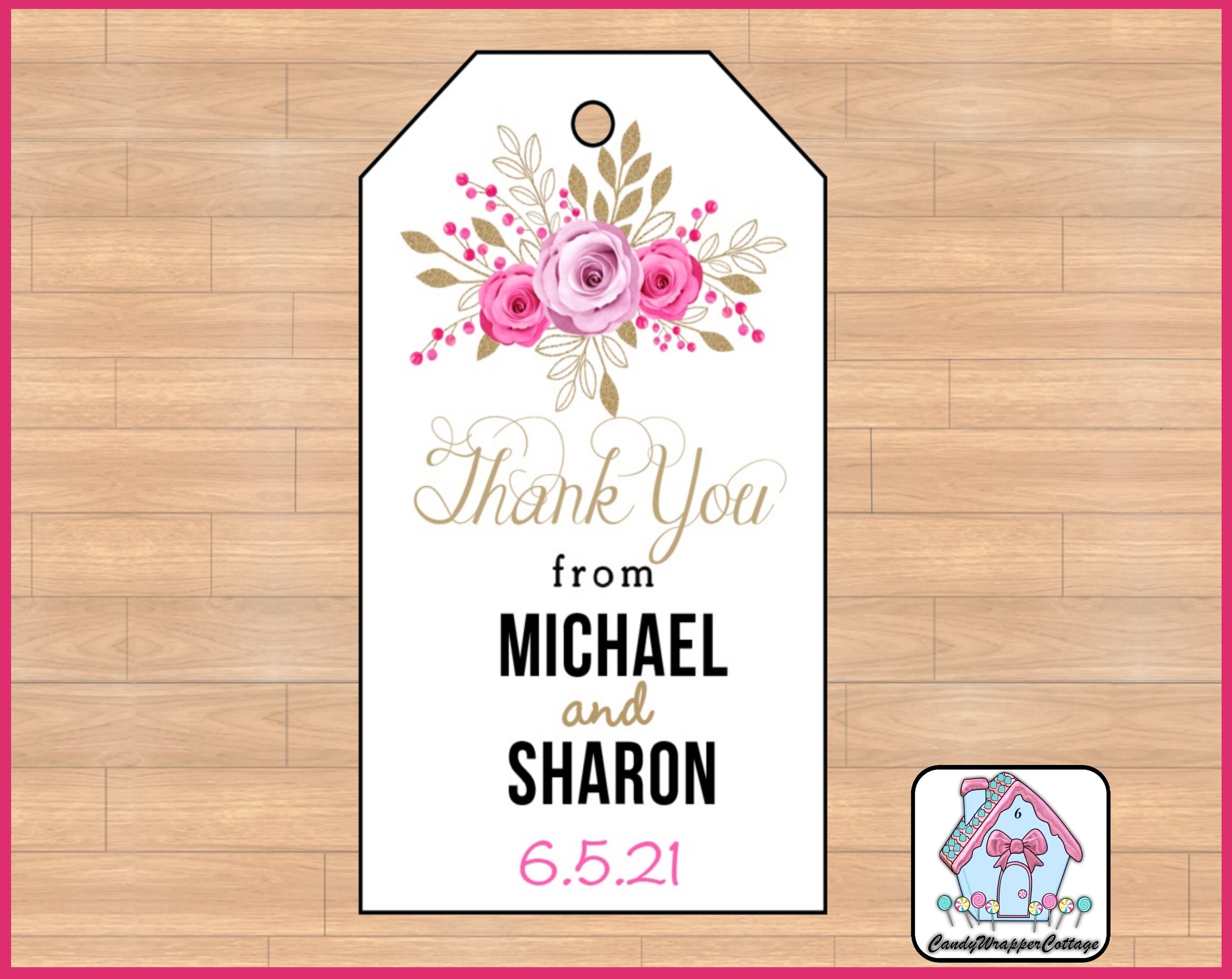 100 PCS Personalizado Gracias Las Etiquetas Colgantes Boda Favores De Encargo De La Ronda De Papel