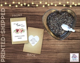 Wedding Seed ENVELOPE AND LABELS Favor Packs Personalized Let Love Bloom Favors