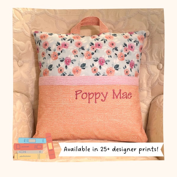 Child's Pillow with Pocket, Toddler Reading Pillow, Kids Pillow, Book Cushion for Bedtime, Easter Gift for Boy or Girl, Birthday Present