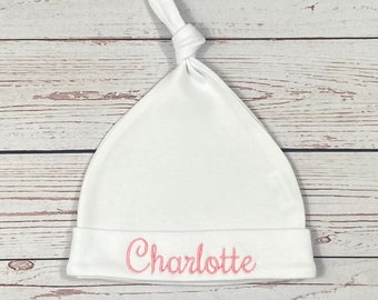 Personalized Baby Hat, Newborn Hat with Name, Baby Hospital Hat, New Baby Gift for Baby Girl, Infant Hat, Baby Beanie, Embroidered Baby Hat