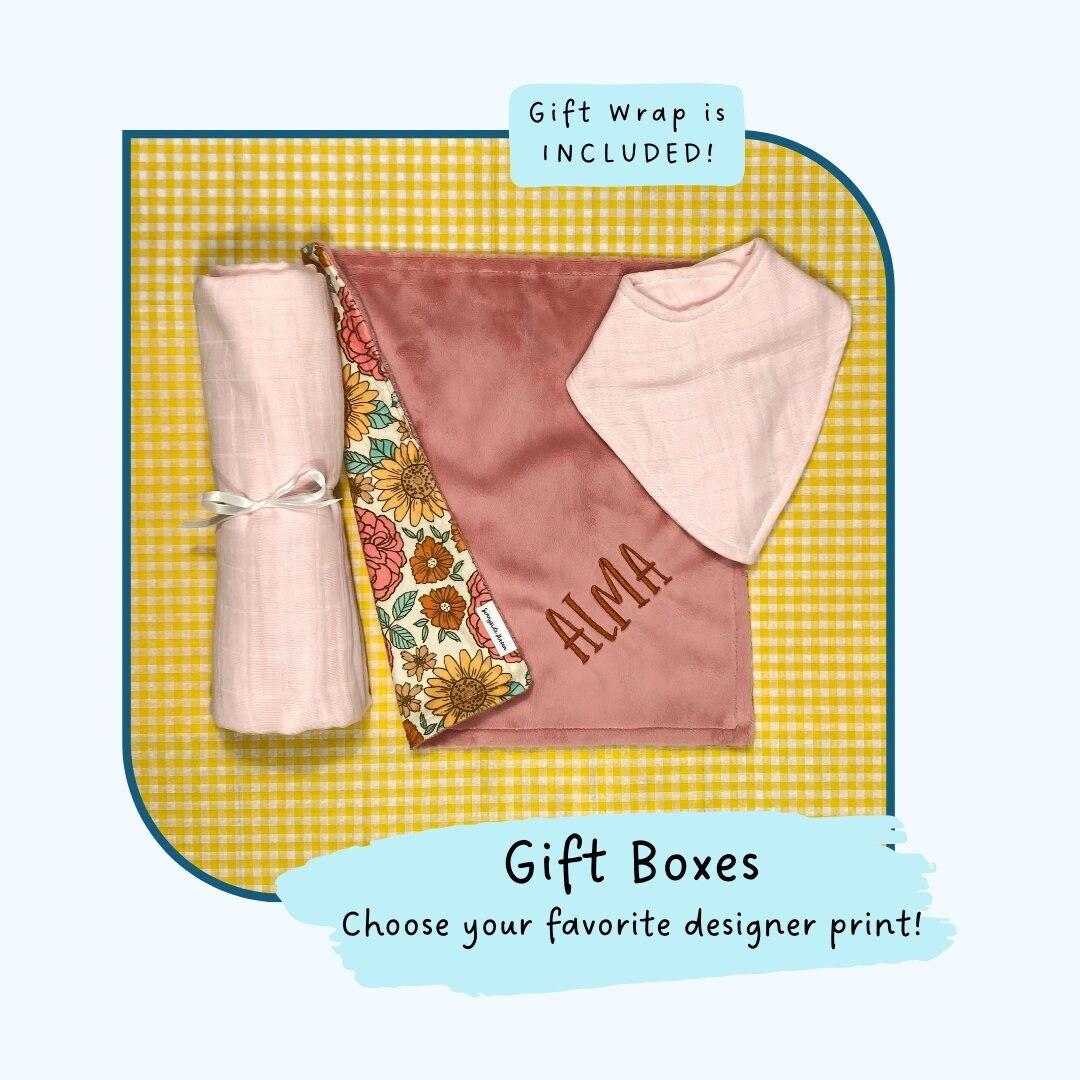 New Baby Gift Box, Floral Baby Shower Gift Box, Newborn Gift Basket ...