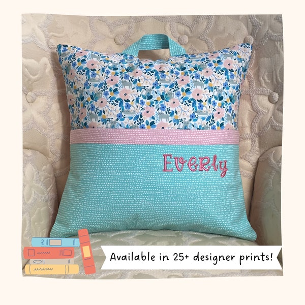 Child's Pillow with Pocket, Toddler Reading Pillow, Kids Pillow, Storybook Pillow with Cats, Gift for Boy or Girl, Birthday Present