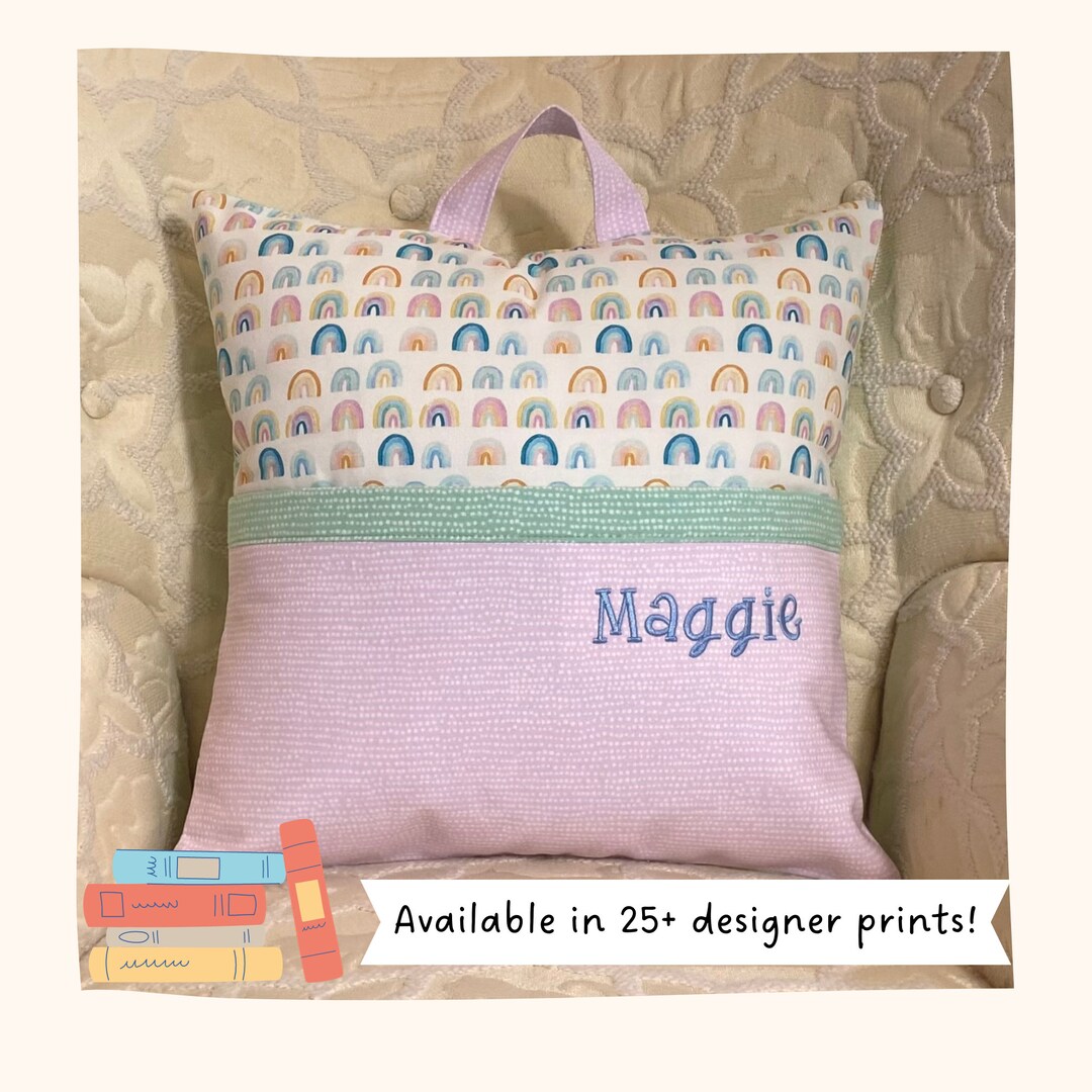 Child's Pillow With Pocket, Toddler Reading Pillow, Kids Pillow, Book