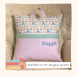 Child&#39;s Pillow with Pocket, Toddler Reading Pillow, Kids Pillow, Book Cushion, Birthday Present for Boy or Girl, Christmas Gift for Kids