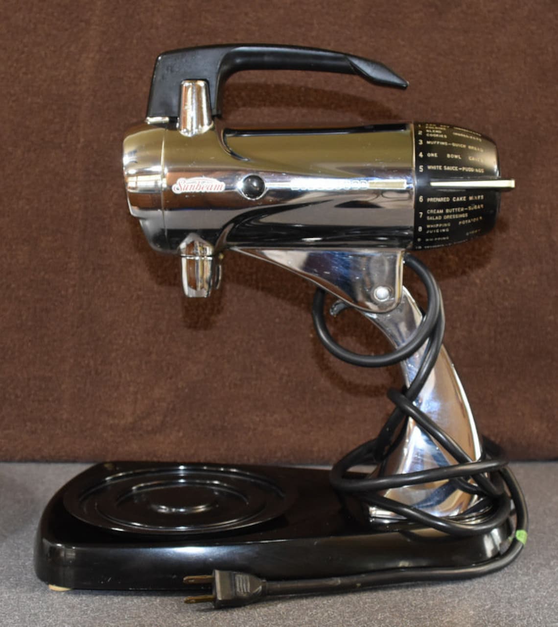 Vintage 1957 Sunbeam Mixmaster Stand Mixer Model 12C Chrome Etsy