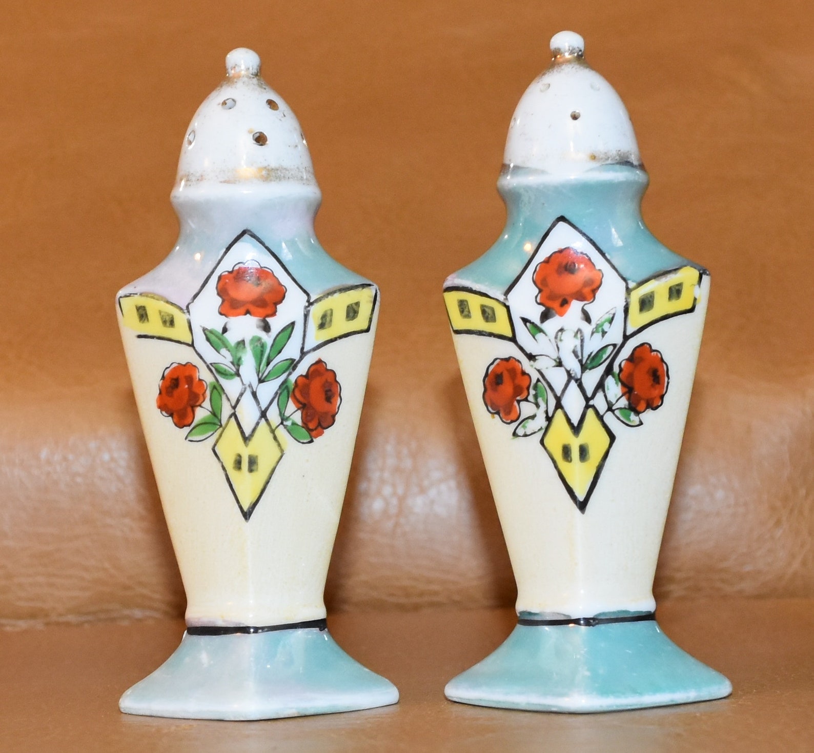 Vintage Japan Salt Pepper Shakers Porcelain Painted 4 Etsy