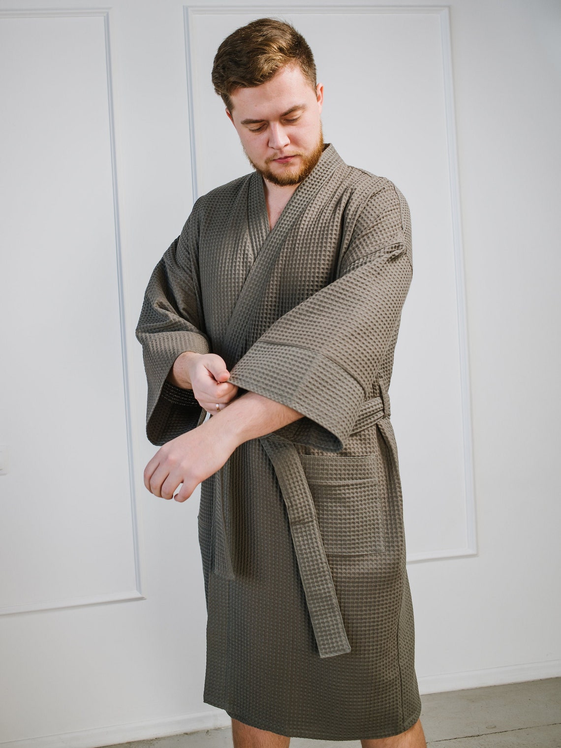 Gift for Him Men's Personalized Bathrobe Waffle Bath Etsy