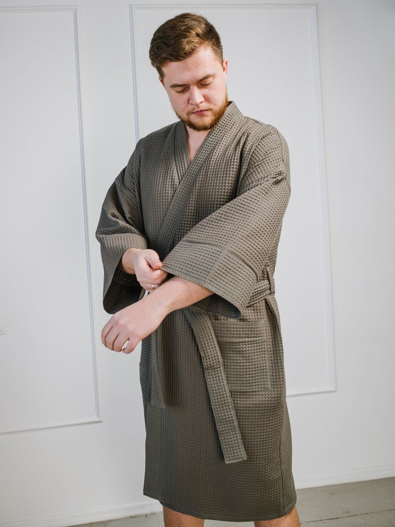 Gift for Him Men's Personalized Bathrobe Waffle Bath Etsy